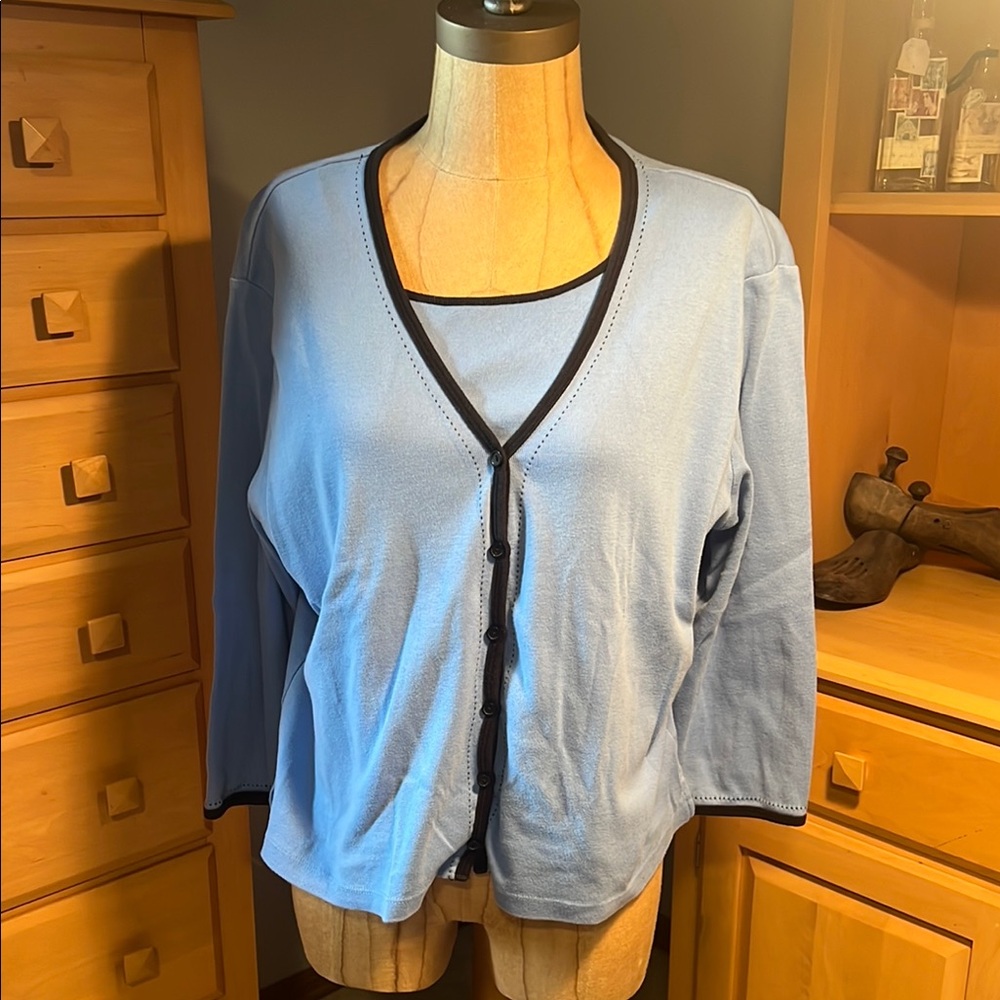 By Design Blue Women's 2 piece top blue/dark blue large